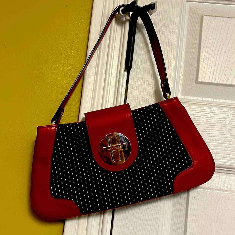 Kate spade leather and wool shoulder bag